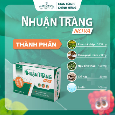 Viên uống Nhuận TràngNova hỗ trợ nhuận tràng, giảm táo bón, tăng cường sức khoẻ đường ruột (20 viên) - Nutramed