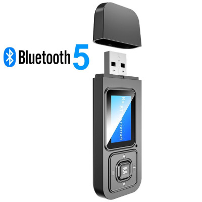Bộ Thu Phát Bluetooth 5.0 Không Dây Đa Năng Kèm Màn Hình LCD – Hàng Nhập Khẩu Usb Bluetooth 5.0 có màn hình hiển thị thu phát âm thanh HIFI Stereo cho tivi loa, âm ly laptop, PC
