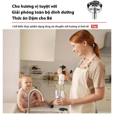 Máy xay sinh tố cầm tay 4 trong 1 Morphy Richards MR6006, công suất 600W, tích hợp 8 tốc độ quay cùng chế độ Turbo, dung tích cối chứa 500ml- Hàng chính hãng