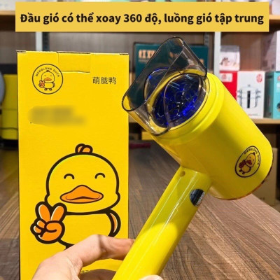 Dụng Cụ Làm Đẹp - Máy Sấy Tóc Mini Hình Con Vịt Vàng Loại Xịn, Siêu Dễ Thương Nóng Lạnh 3 Tốc Độ Gió.
