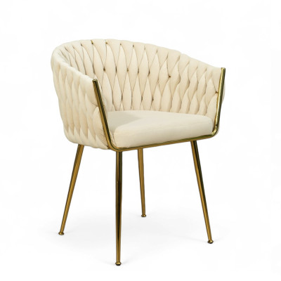 Ghế trang điểm nệm vải nhung dành cho nữ LARA 3B-F Nội thất Capta Ghế nữ ngồi trang điểm nệm vải nhung chân thép mạ màu vàng bóng