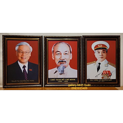 Bộ ảnh chân dung Bác Hồ -Bác Giáp - Bác Trọng