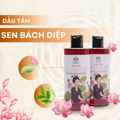 Dầu tắm Sen Bách Diệp dầu tắm thảo dược dưỡng da giúp kháng khuẩn, ngăn ngừa mụn