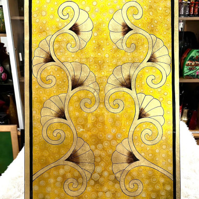 Tranh sơn mài dát vàng,bạc, cẩn ốc cao cấp Thanh Bình Lê size 40x60 cm