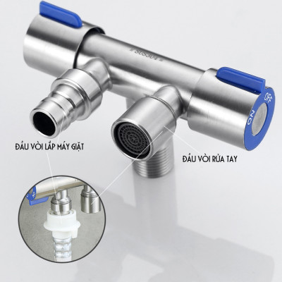 ĐẦU NỐI CHUYỂN ĐỔI THÀNH VÒI RỬA TAY – INOX 304