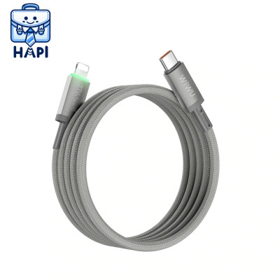 Cáp sạc Type-C to L 27W hàng chính hãng WiWU Maglink Wi-C083. Dây dù nylon siêu bền, truyền đẫn ổn định