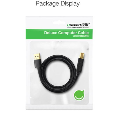 Ugreen UG20846US135TK 1M màu Đen Cáp USB 2.0 sang USB B máy in đầu mạ vàng - HÀNG CHÍNH HÃNG