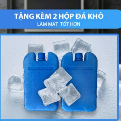 Quạt đá, quạt hơi nước, quạt điều hoà 45L có bánh xe tặng kèm 2 hộp đá khô, Hàng chính hãng