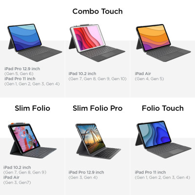 Bao da kèm phím Logitech Combo Touch dành cho iPad 10.9 inch Gen 10 - Có thể tháo rời, Trackpad siêu nhạy, chiếu sáng nền - Hàng chính hãng