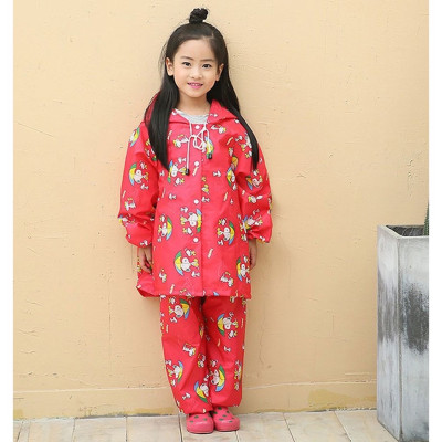 Bộ áo mưa cho bé trai và bé gái từ 9 - 10 tuổi - Áo mưa vải dù nhẹ , gọn chống thấm , kèm túi đựng xinh xắn ,giao màu ngẫu nhiên