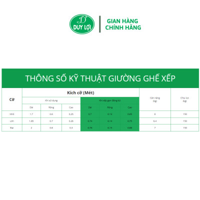 GHẾ - GIƯỜNG XẾP  DUY LỢI INOX CỠ ĐẠI (TẶNG 10 MÓC ÁO KÉP NHỰA CAO CẤP DUY LỢI)