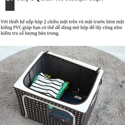 COMBO 2 TÚI ĐỰNG QUẦN ÁO KHUNG THÉP 66L-LIVING BOX 66L - Giao mẫu ngẫu nhiên