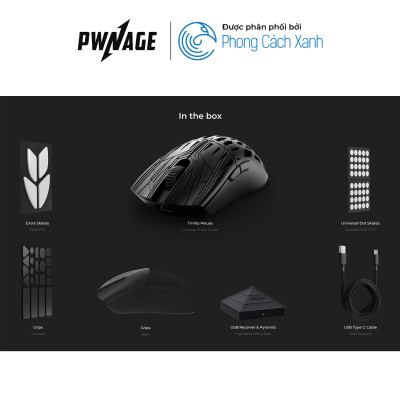 Chuột không dây siêu nhẹ Pwnage Trinity CF - Hàng Chính Hãng