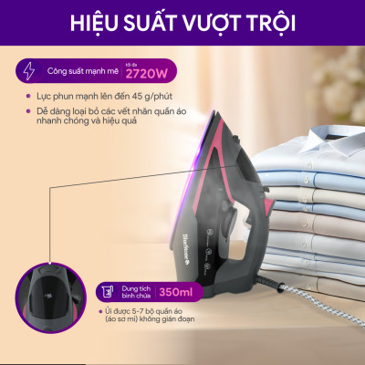 Bàn Ủi Hơi Nước BlueStone SIB-3835 350ml 2290-2720W - Hàng Chính Hãng