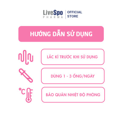 Men vi sinh LiveSpo Pregmom 3 tỷ bào tử lợi khuẩn hỗ trợ giảm táo bón rối loạn tiêu hóa cho trẻ - Hộp 20 ống x 5ml