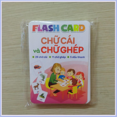 Bộ 42 thẻ học Flash Card chữ cái và chữ ghép cho bé