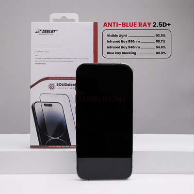 Dán màn hình cường lực Full viền chống tia xanh Zeelot SOLIDsleek dành cho iPhone 15 Pro Max/15 Pro/15 Plus/15/14/13 - Hàng chính hãng