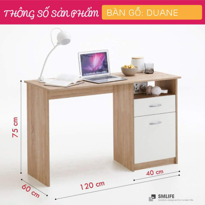 Bàn máy tính tại nhà bằng gỗ thiết kế nhỏ gọn SMLIFE Duane