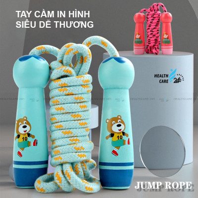 Dây Nhảy Thể Dục Cho Bé Cán Gỗ- Nhiều Màu Hoạt Hình - Dây Nhảy Giảm Cân Cho Trẻ Em, Bé Trai/Gái - HÀNG CHÍNH HÃNG MINIIN