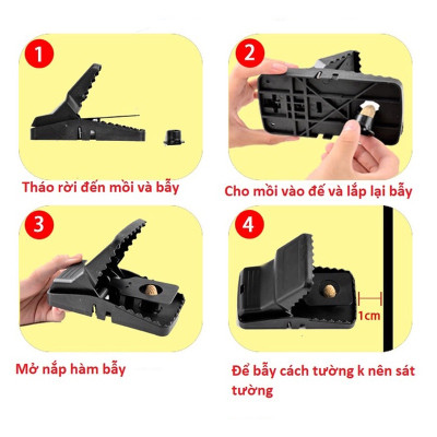 Bẫy Chuột Thông Minh Hàm Cá Sấu Thế Hệ Mới Kèm Lò Xo Đàn Hồi Với Độ Nhạy Cao Bẫy Được Các Loại Chuột Nhỏ Và Vừa, Dễ Sử Dụng Và An Toàn