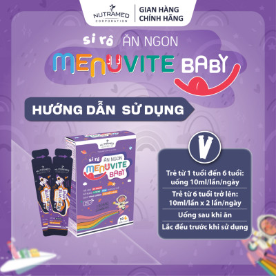 Gói uống Menuvite Baby hỗ trợ giúp bé ăn ngon, tăng cường đề kháng, ngừa bệnh hô hấp (10 gói) - Nutramed