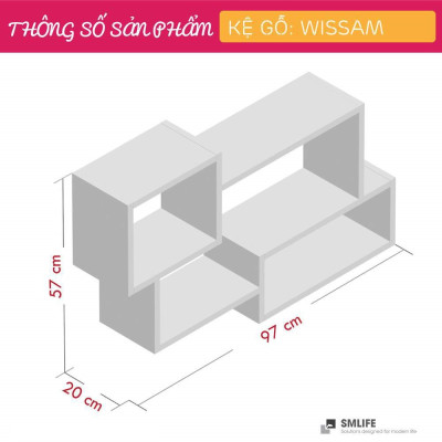 Kệ trang trí kệ để sách gia đình SMLIFE Wissam