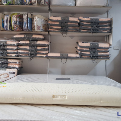 Gối Đôi Cao Su Liên Á Oval 45x130x13cm - Gối Uyên Ương Cao Su Thiên Nhiên 100% Chính hãng