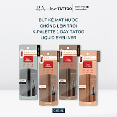 Bút kẻ mắt chống lem trôi K-Palette 1DAY TATTOO Liquid Eyeliner