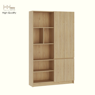 HAPPY FURNITURE , Kệ sách 4 cửa mở - CATY, KSA_085 , 110cm x 28cm x 180cm DxRxC