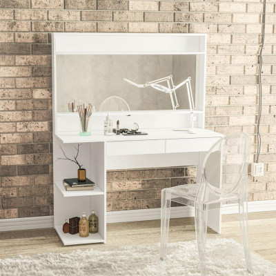 Bàn trang điểm led gương tròn đẹp SMLIFE Muhammad