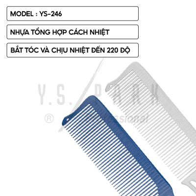 Lược cắt tóc kê tông Nhật Bản YS PARK Barber cứng chịu nhiệt và hóa chất YS-246 hàng chính hãng
