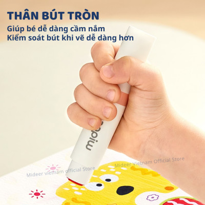 Bút màu nước 2 đầu, kèm dấu cho bé xóa được mideer Round-Tip Stamper Washable Marker