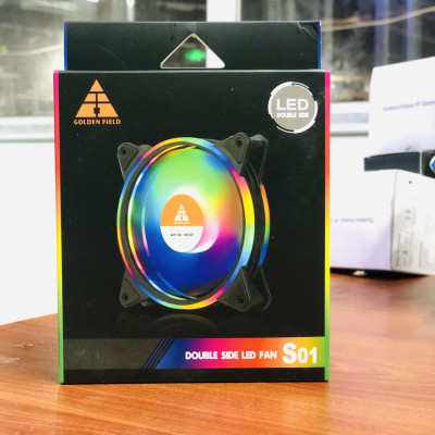 Quạt tản nhiệt, Fan Case Led Golden Field Ring+inner RGB (FIX) - S01 RGB cao cấp , các mầu cố định hiệu ứng _ Hàng chính hãng