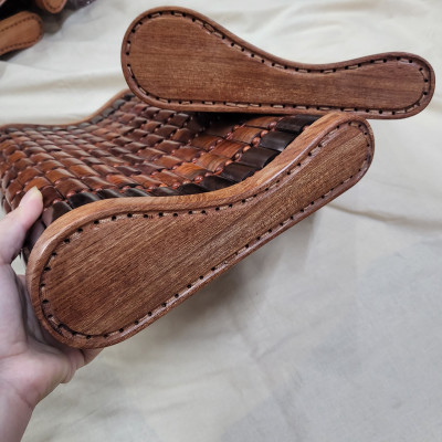 Gối Gỗ Trắc Miếng , Gối Công Thái Học - Kích Thước 43cmx24cmx8cm/4cm ( video , hình thật )