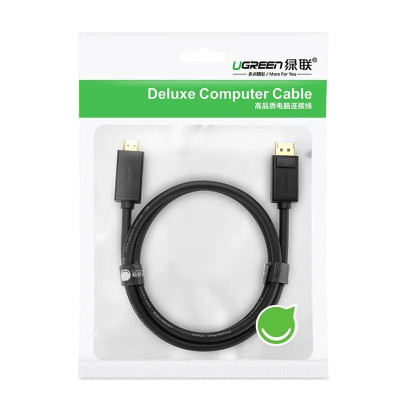 Ugreen UG10239DP101TK 1.5M Màu Đen Cáp chuyển đổi Displayport sang HDMI thuần đồng - HÀNG CHÍNH HÃNG