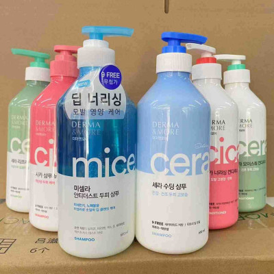 Dầu gội và dầu xả phục hồi tóc hư tổn giảm bết Derma & More CERAMIDE giảm gãy rụng, dưỡng tóc bóng khỏe 600ml