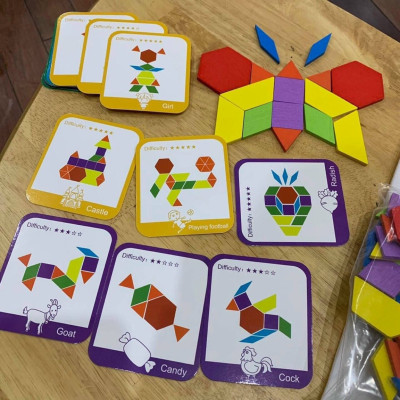 Đồ Chơi Xếp Hình Tangram Bằng Gỗ 155 Chi Tiết Nhiều Màu Sắc Xếp Được Hàng Nghìn Hình Khác Nhau Cho Bé Tư Duy Sáng Tạo