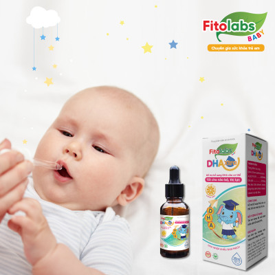 DHA nhỏ giọt không tanh Fitolabs DHA EPA giúp phát triển trí não và thị lực cho bé - Lọ 20ml