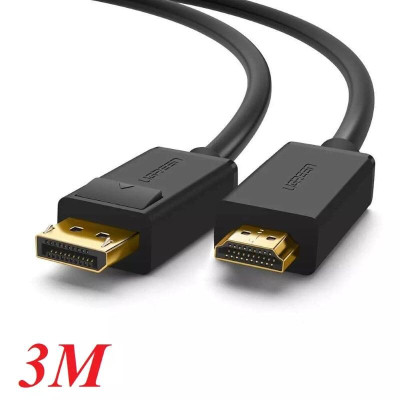 Ugreen UG10203DP101TK 3M Màu Đen Cáp chuyển đổi Displayport sang HDMI thuần đồng - HÀNG CHÍNH HÃNG