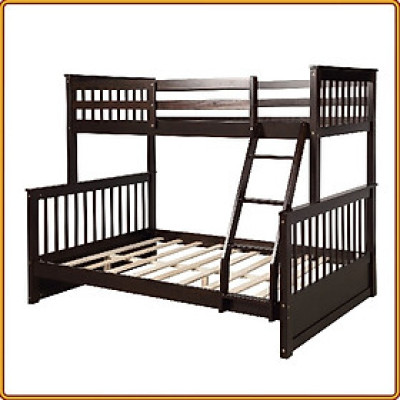 Giường Tầng 1m6 Gỗ Tự Nhiên - Thiết Kế Chắc Chắn & Tiết Kiệm Diện Tích -  Có Thể Tách Thành 2 Giường Riêng Biệt - Nâu