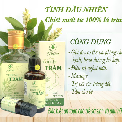 Tinh dầu tràm Nhiên 50ml Tinh dầu tràm Huế dùng cho trẻ sơ sinh