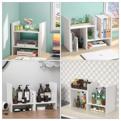 Kệ sách gỗ kệ sách mini trang trí bàn làm việc SMLIFE Alfred