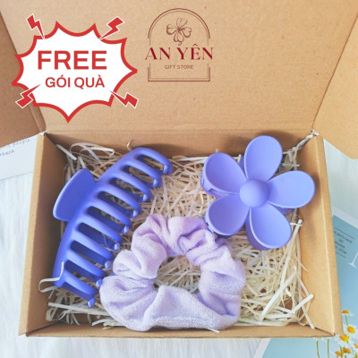 Set Quà Tặng 3 Món Kẹp Tóc và Dây Cột Nàng Thơ No.9 Tặng Sinh Nhật Bạn Gái Người Yêu 20/10 8/3, Quà Tặng Học Viên