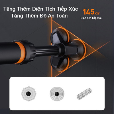 Xà Đơn Gắn Cửa FED-0228 | Kích thước 65-90cm (Chịu lực 400kg - Có chốt khóa an toàn khi gắn xà - Dễ dàng tháo lắp không cần khoan tường)