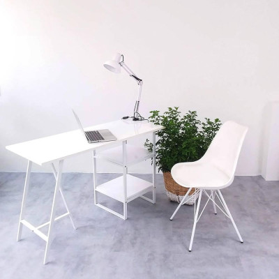 Ghế Demos Mặt Nệm Chân Thép Sơn Trắng IBIE