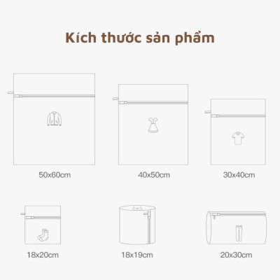 Túi Lưới Giặt Đựng Quần Áo, Đồ Lót Trong Máy Giặt - Combo 6 - TG1 - Chính Hãng dododios