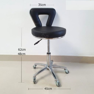 Ghế xoay phun xăm cao cấp có tựa – Màu đen