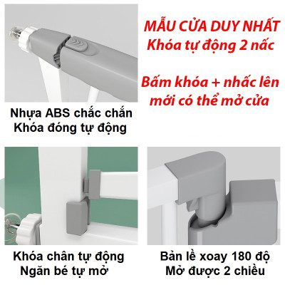 Chặn Cửa Chặn Cầu thang an toàn, chắn cửa dày nặng, thanh chặn cửa cao 79cm bảo vệ bé an toàn