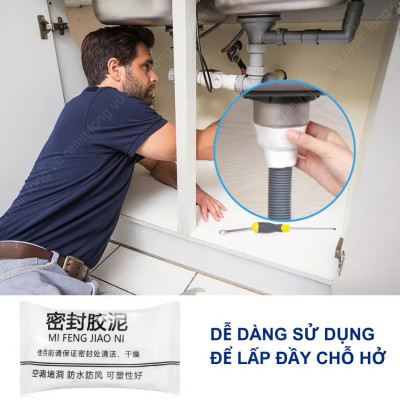 Set 10 Gói Xi Măng Dẻo Bịt Lỗ Điều Hòa, Hở Tường Nhà Chống Chuột, Chống Thấm Nước - HÀNG CHÍNH HÃNG MINIIN