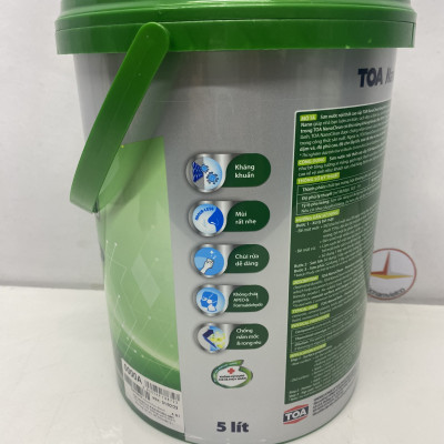 Sơn nước nội thất cao cấp Toa Nanoclean màu xanh lá 7658_ 5L